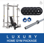 Commercial Power Rack Package - 150kg - Adjustable Bench & 700LB Olympic Bar