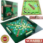 2 In 1 Scramble And Monopoly Educational Game Board.
