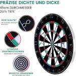 Original Double-Sided Dart Board with Steel Tip Darts — 18 inch