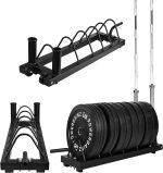 Horizontal Plate and Olympic Bar Rack Organizer