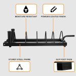 Horizontal Plate and Olympic Bar Rack Organizer