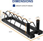 Horizontal Plate and Olympic Bar Rack Organizer